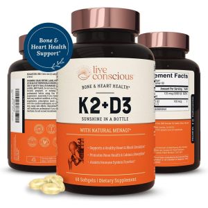 Live Conscious Vitamin K2 MK7 with D3 Supplement